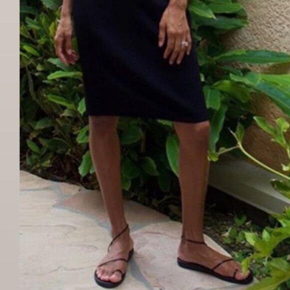 Ancient Greek Sandals Eleftheria Black Braided Leather Size 7 | Minimalist Black - Picture 2 of 11